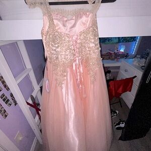 A light pink  pageant dress